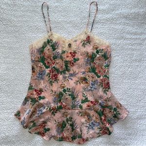 Vintage Gold Label Victoria’s Secret lace nightie nightgown slip floral pink L